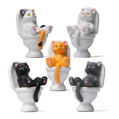 Cat on Toilet Figurine