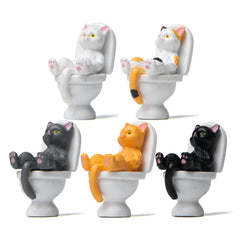 Cat on Toilet Figurine