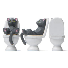 Cat on Toilet Figurine