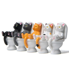 Cat on Toilet Figurine