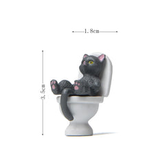 Cat on Toilet Figurine